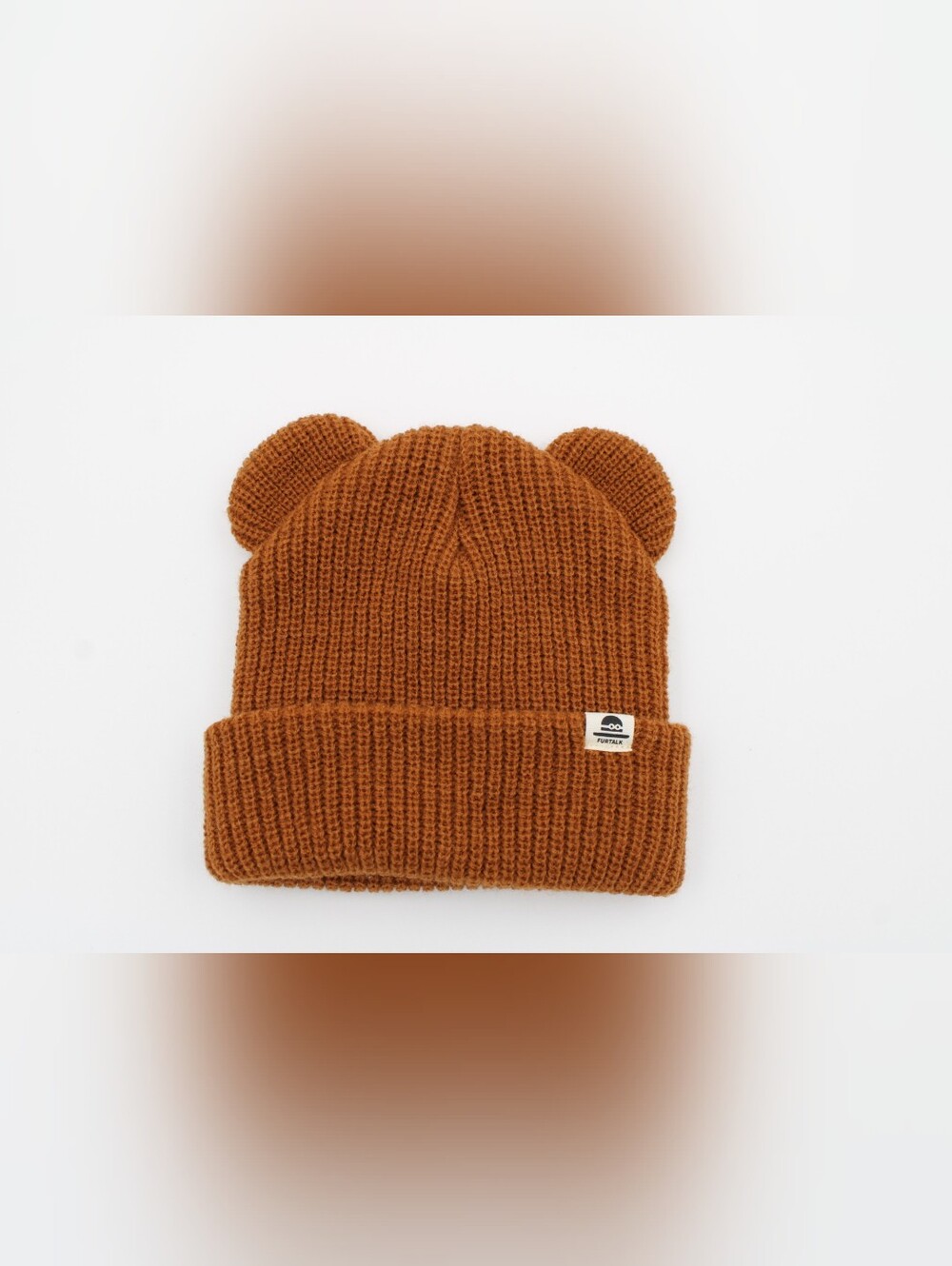 Furtalk Toddler Brown Knit Beanie Hat with Bear Ears